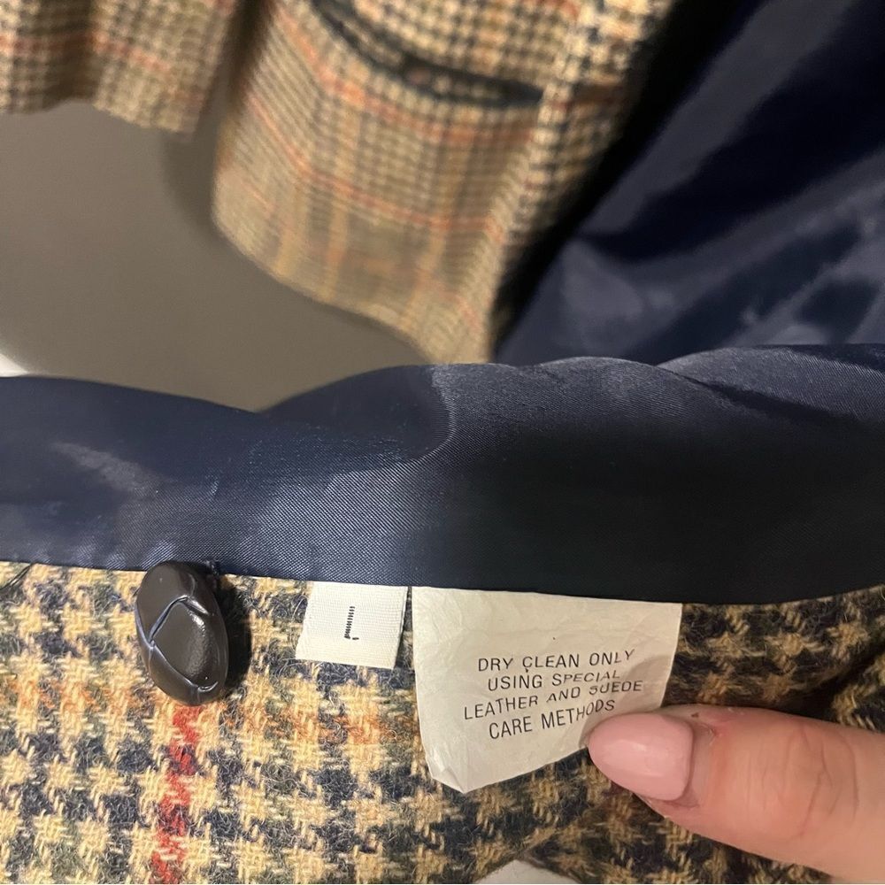 Vintage Maurice’s Houndstooth Suede Accent Blazer Large - Picture 9 of 11